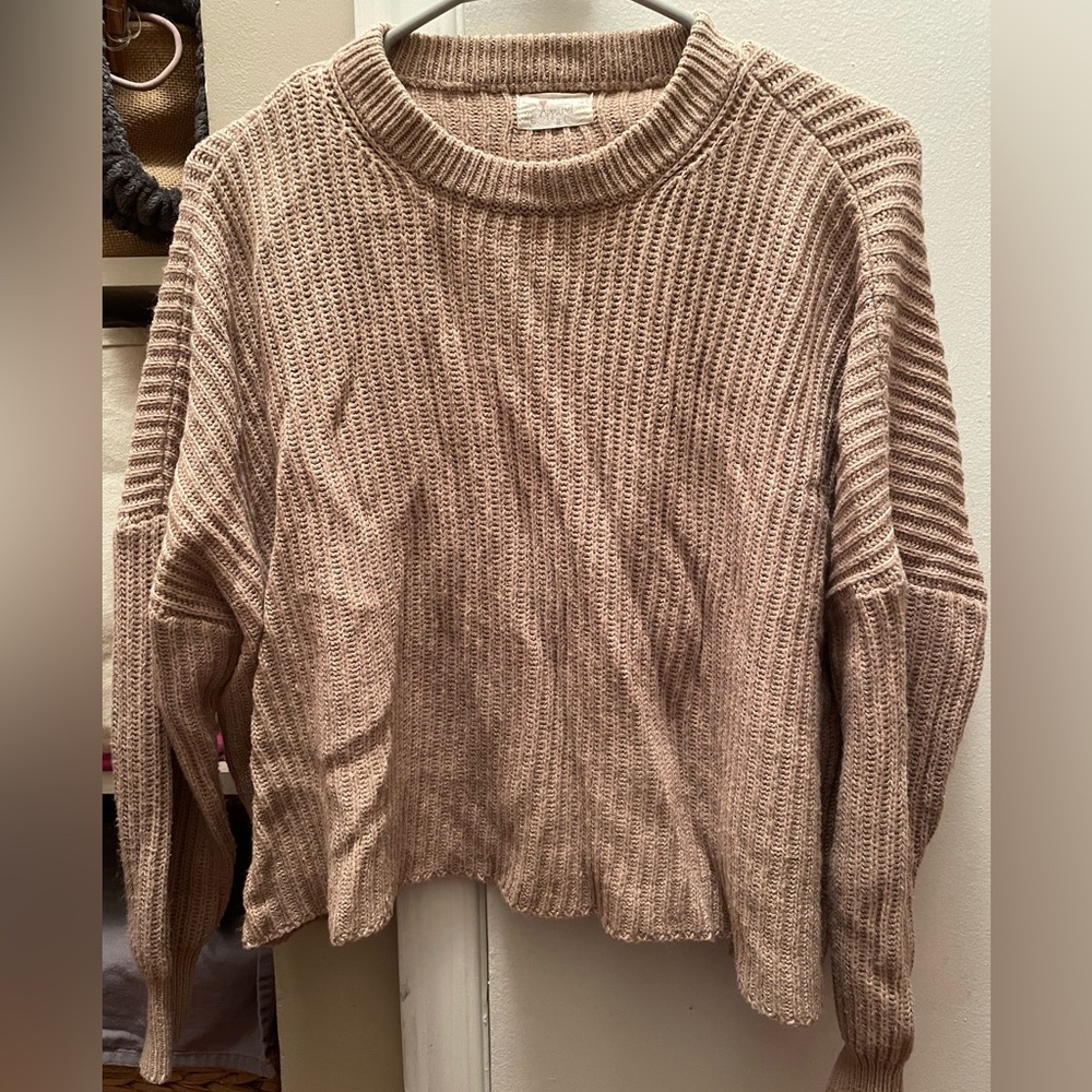 light brown knit sweater